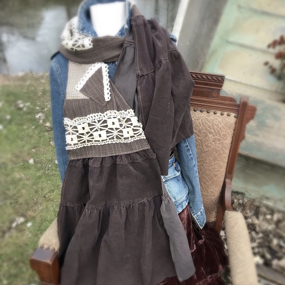 Victorian Boho Upcycled Patches Scarf